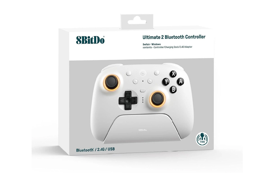 8BitDo Ultimate 2 Bluetooth Controller with Charging Dock - White (PC/Switch)